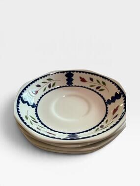 Vintage Adams China Lancaster Ironstone Saucer Plates Set of 4 Made in England